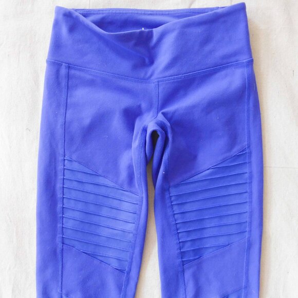 Alo Women XXS 7/8 High-Waist Moto Legging in Sapphire Blue - Picture 4 of 12